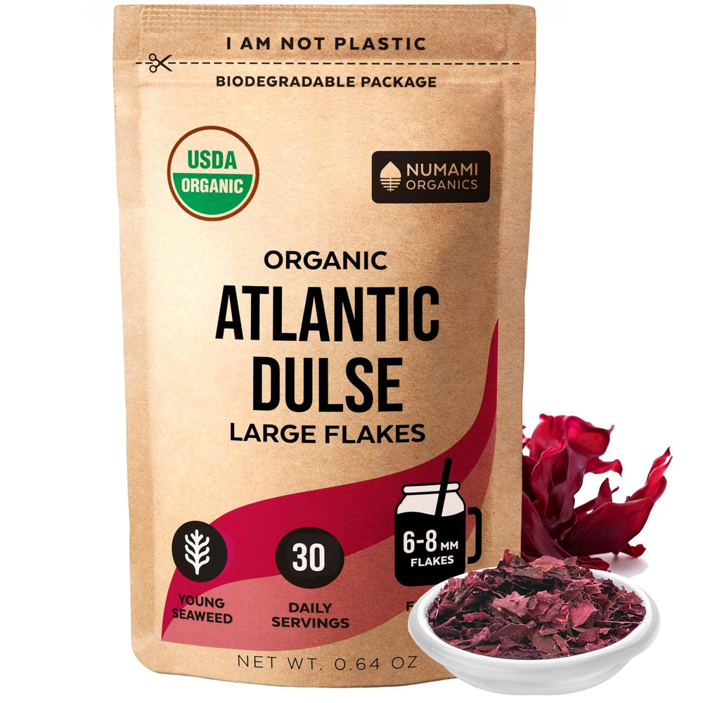 Numami Organic Atlantic Dulse Flakes bag front view for everyday use