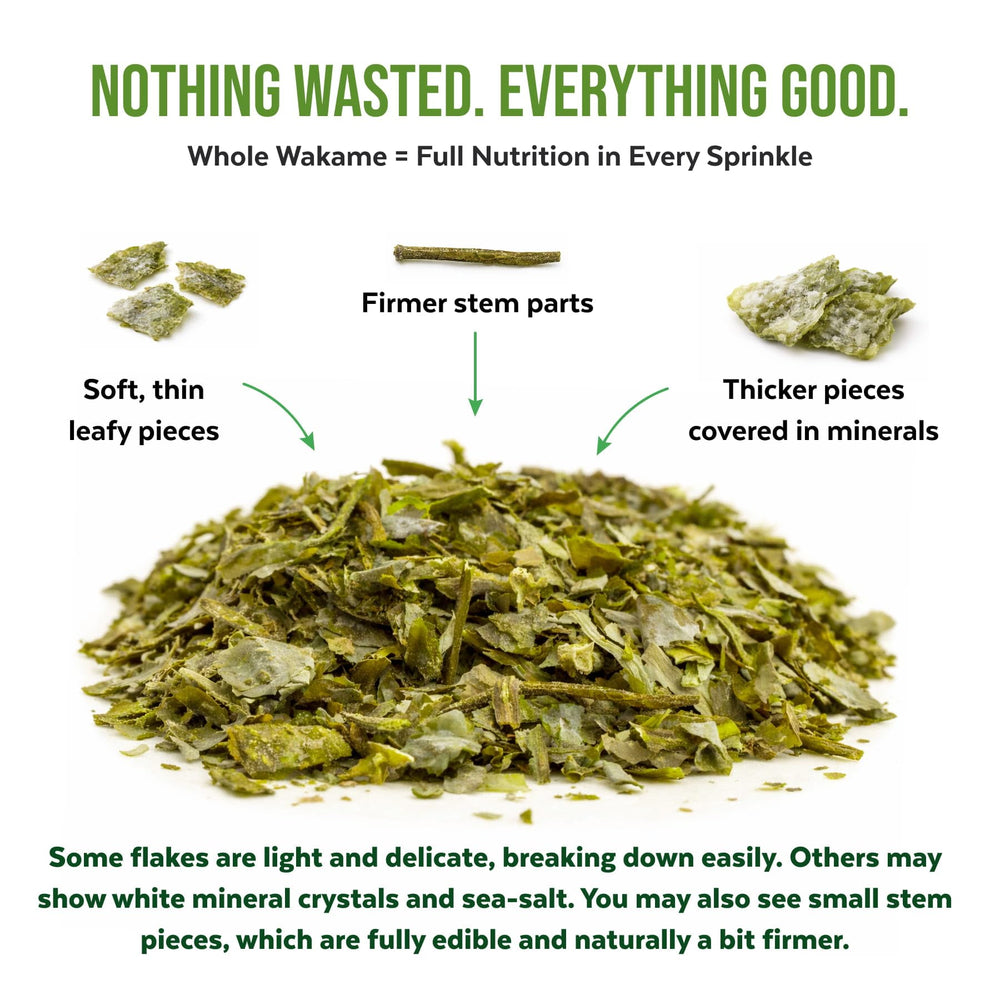 Numami Wakame flakes in miso soup scene for easy flavor lift.
