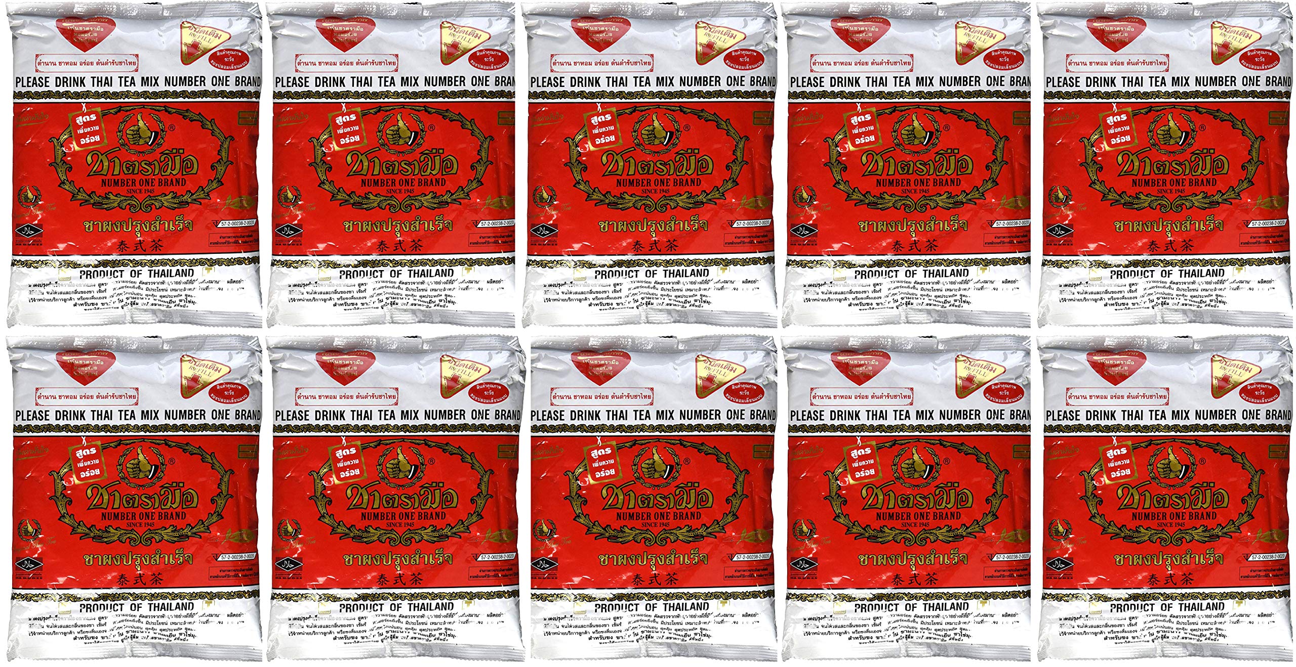 Number-One Thai Tea Mix 400g bag for authentic Cha Yen and bubble tea