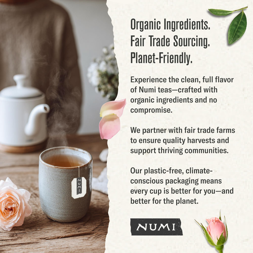 Numi packaging showcases premium quality and sustainability