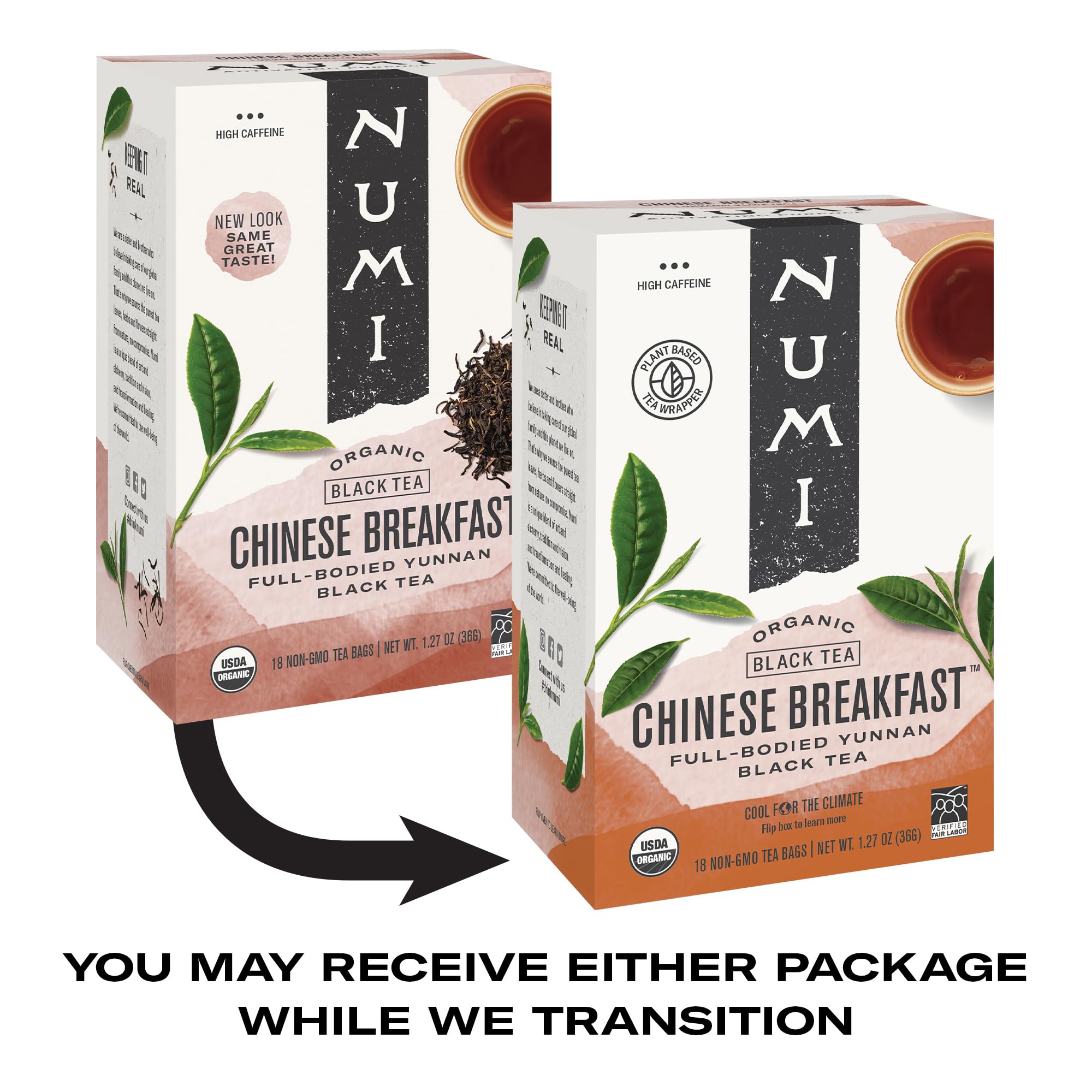 Numi Chinese Breakfast tea with golden tips hints at rich flavor