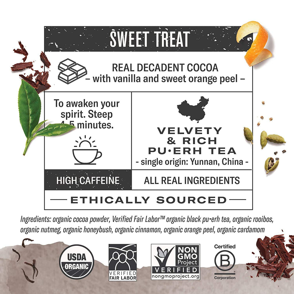 Numi chocolate aroma Pu-erh tea steeping to release cocoa notes