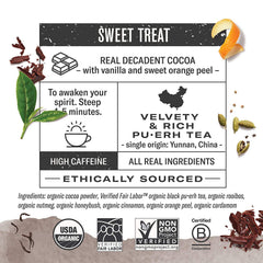 Numi chocolate aroma Pu-erh tea steeping to release cocoa notes