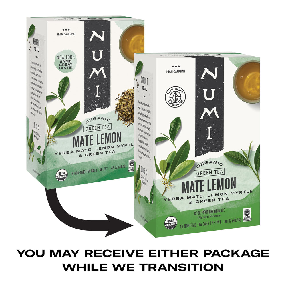 Numi Organic Maté Lemon Tea ready-to-steep bag for daily ritual