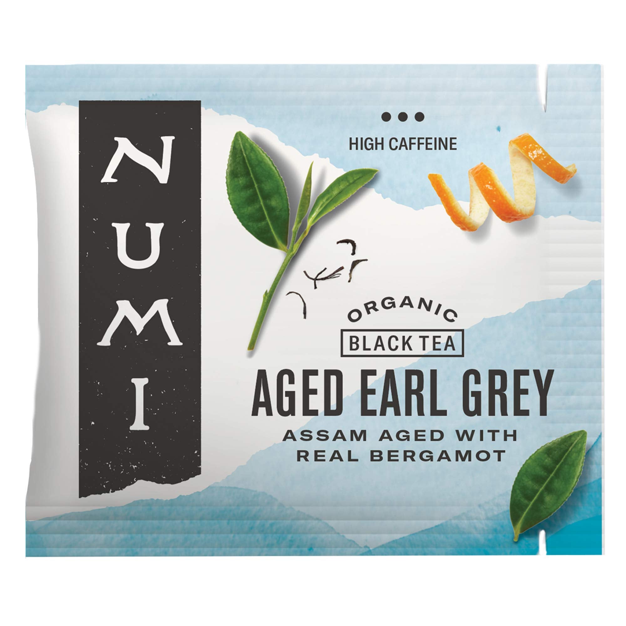 Numi Organic Aged Earl Grey packaging highlighting sustainable design.