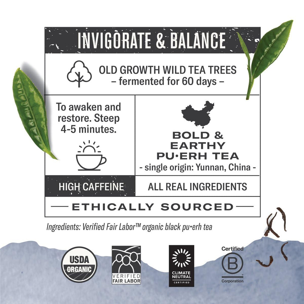 Numi organic full-leaf tea bags highlight premium quality and eco-conscious packaging.