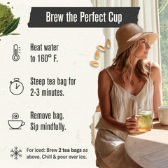 Numi Organic Tea bag microplastic-free closeup emphasizes sustainable packaging