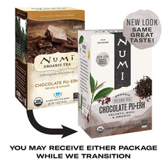 Numi Pu-erh tea with velvety finish ready for a smooth cup