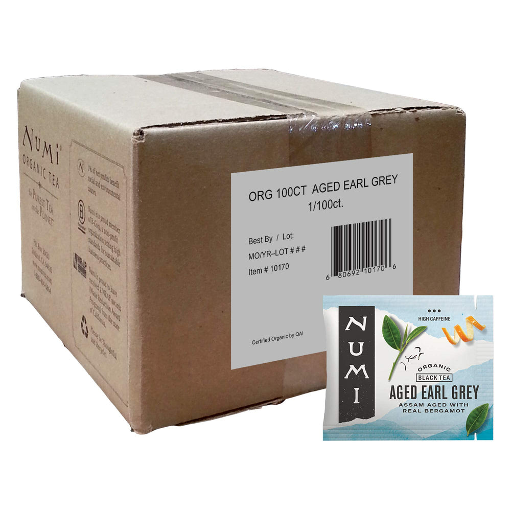 Numi bergamot oil aroma emphasizes real citrus flavor in Earl Grey.