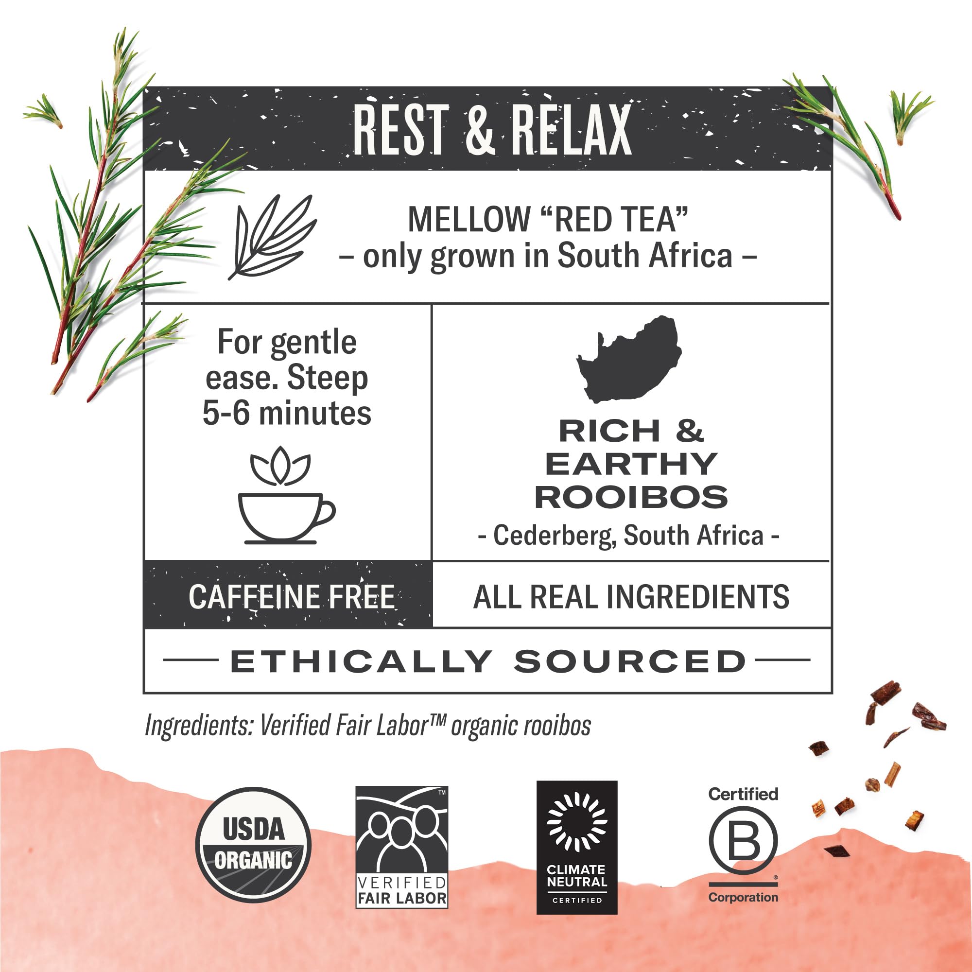 Numi Rooibos caffeine-free-cup provides a calming, anytime beverage.