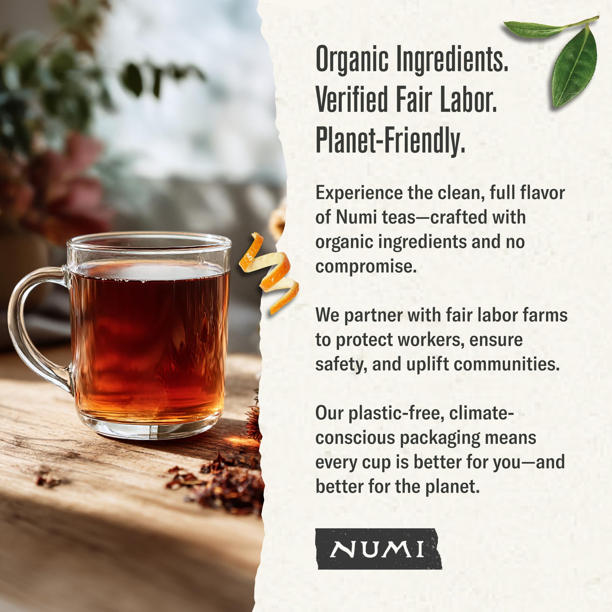 Numi Rooibos packaging on shelf signals 54 bags and authentic branding.