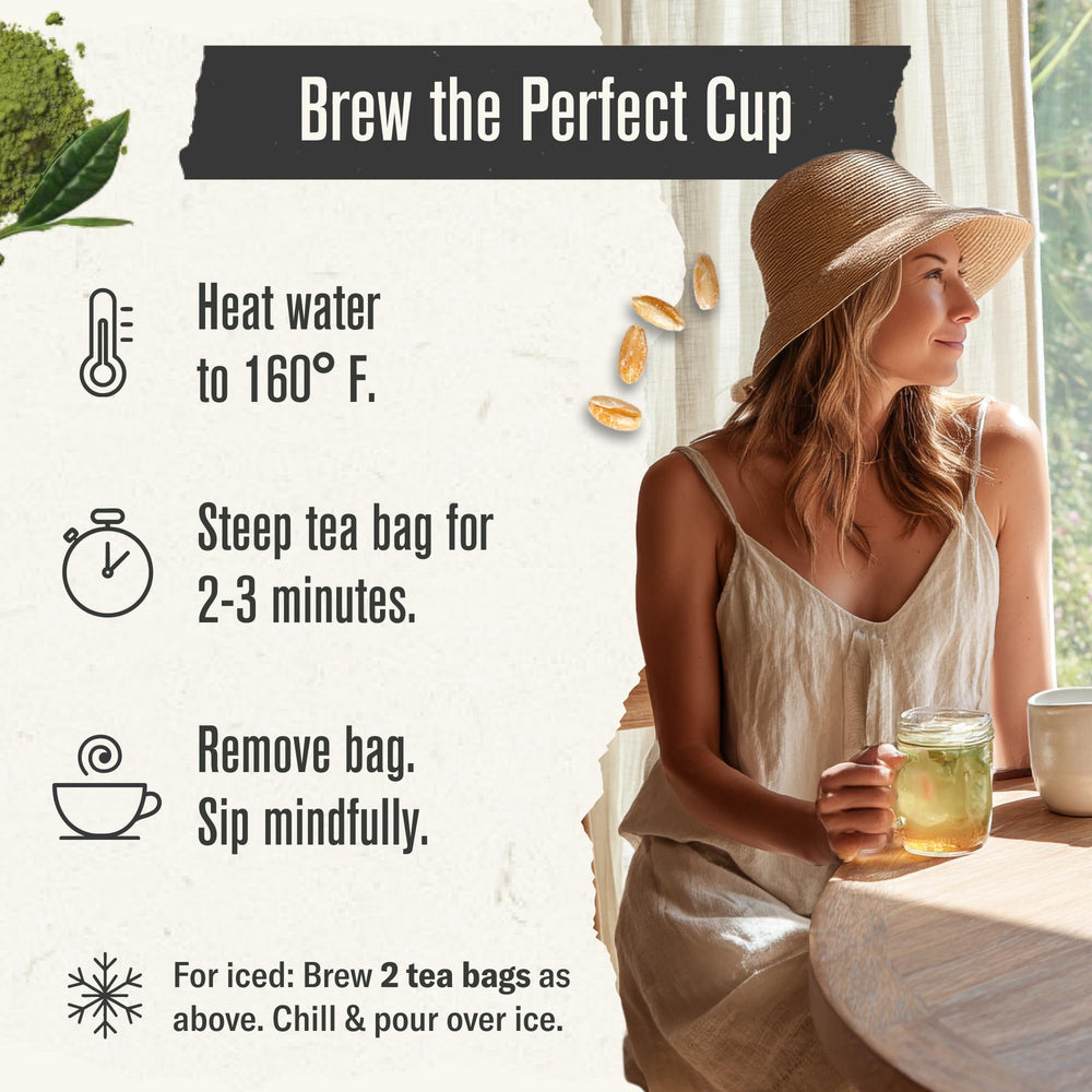 Numi Steeping tea cup image highlights bright infusion and smooth finish
