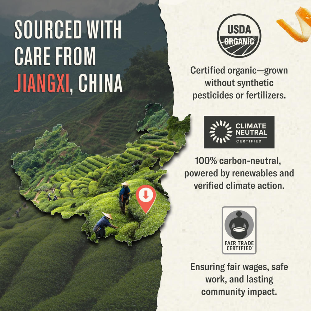 Numi USDA Organic and Fair Trade packaging emphasizes sustainable sourcing