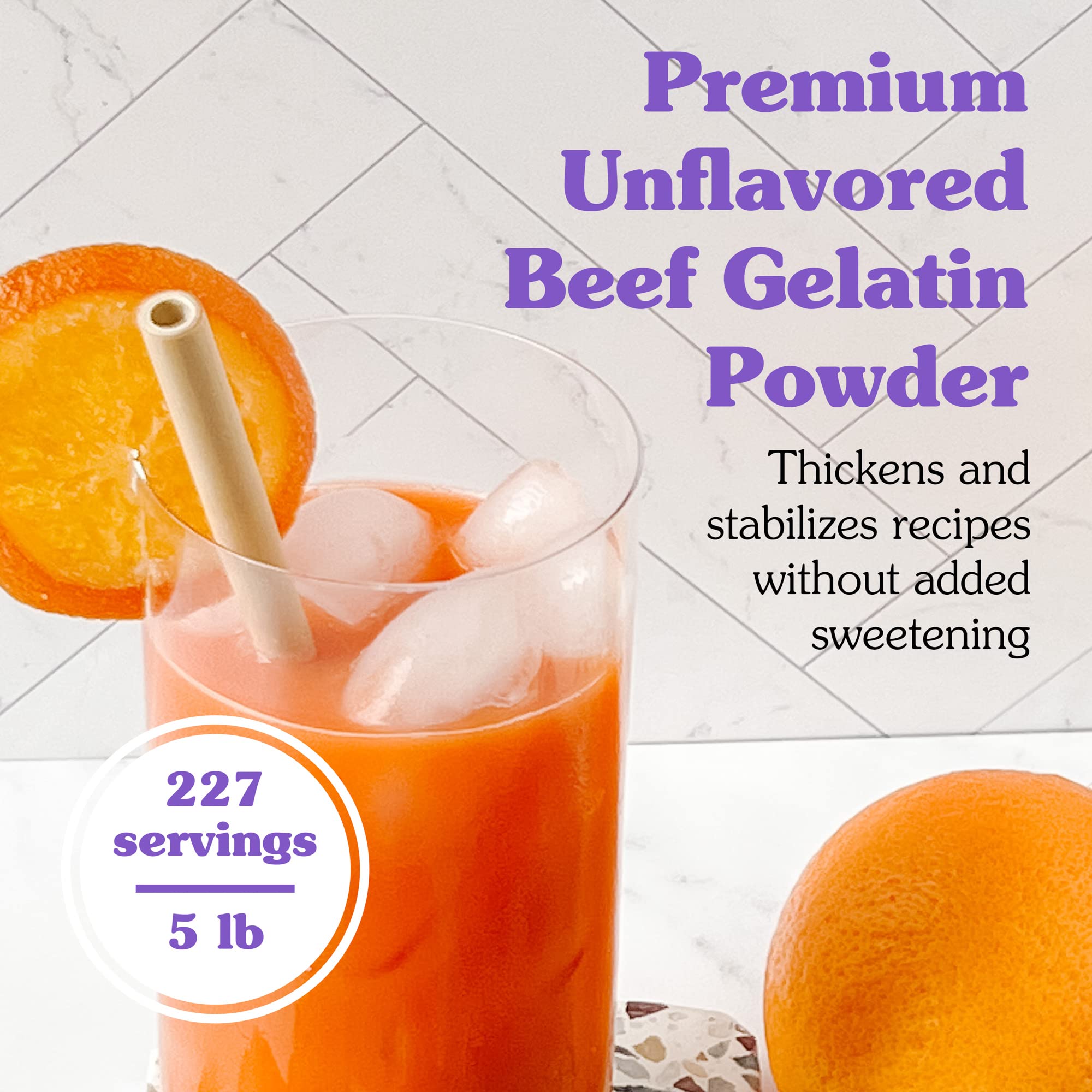 NuNaturals beef gelatin powder set fruit jelly to firm