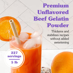 NuNaturals beef gelatin powder set fruit jelly to firm