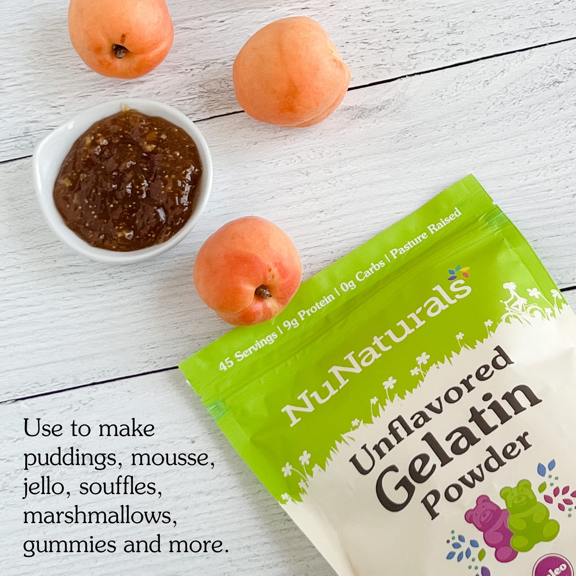 NuNaturals gelatin for smoothies or mousse with silky texture