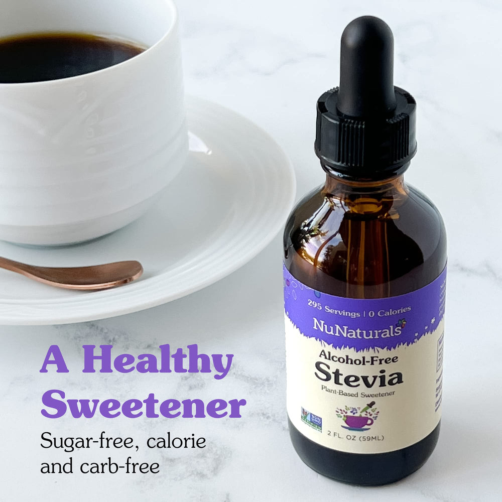 NuNaturals liquid stevia ingredients list highlights plant-based sweetener and water