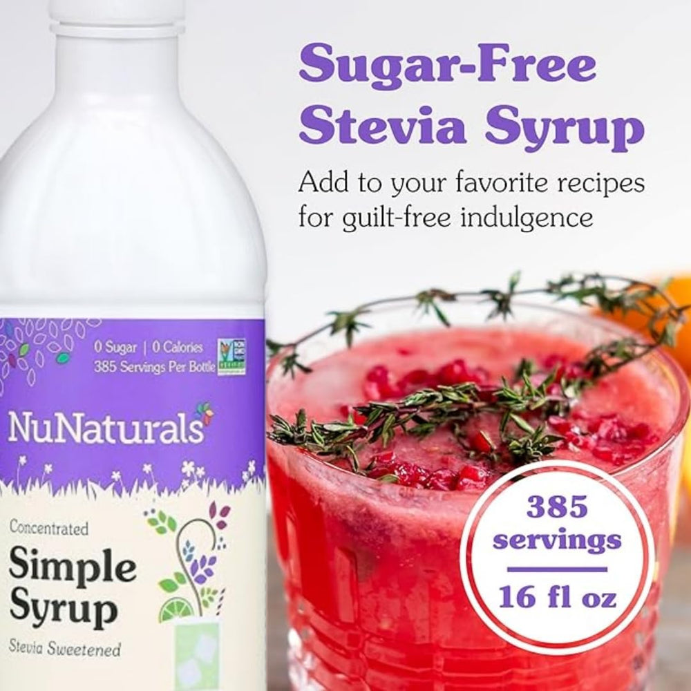 A cup of coffee enhanced with NuNaturals Stevia Simple Syrup