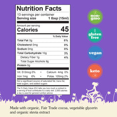 NuNaturals Stevia Syrup chocolate pump cap enables quick drizzle for desserts