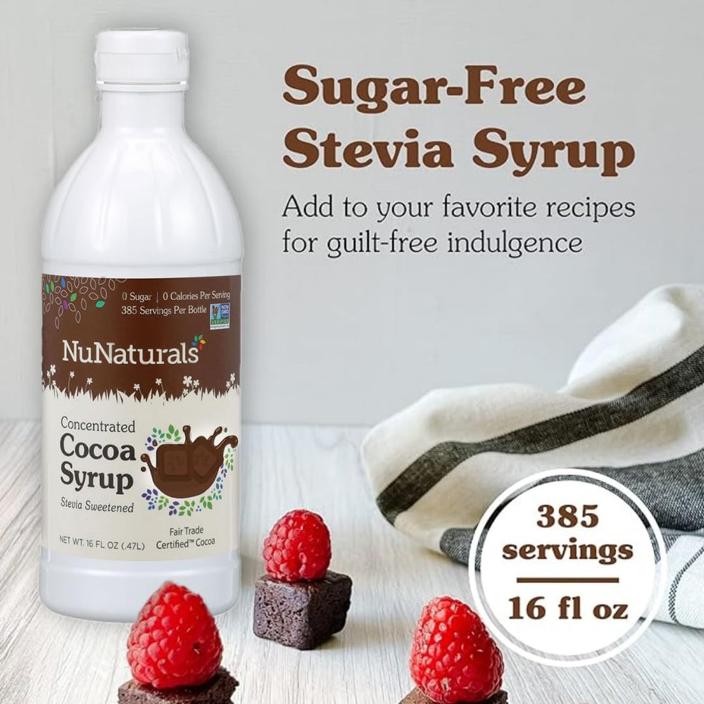 NuNaturals Stevia Syrup ice cream topping adds flavor without calories