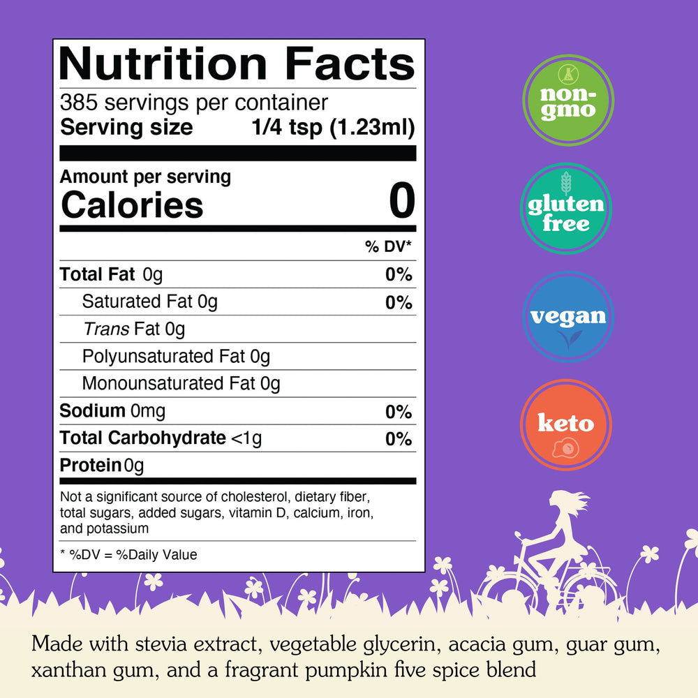 NuNaturals Stevia Syrup pumpkin spice pour demonstrates quick, sugar-free drizzle