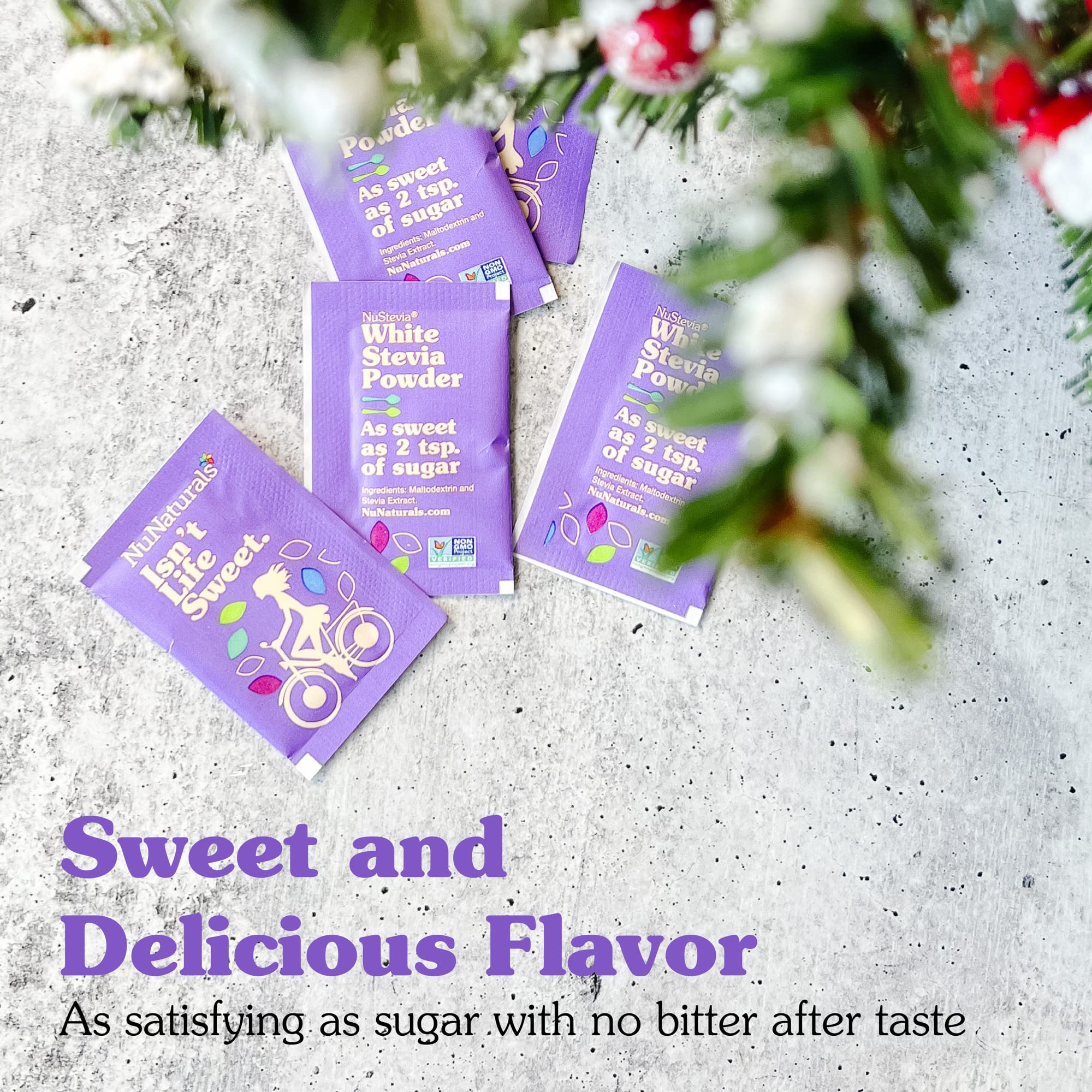 NuNaturals White Stevia packets in cereals help keep calories in check.