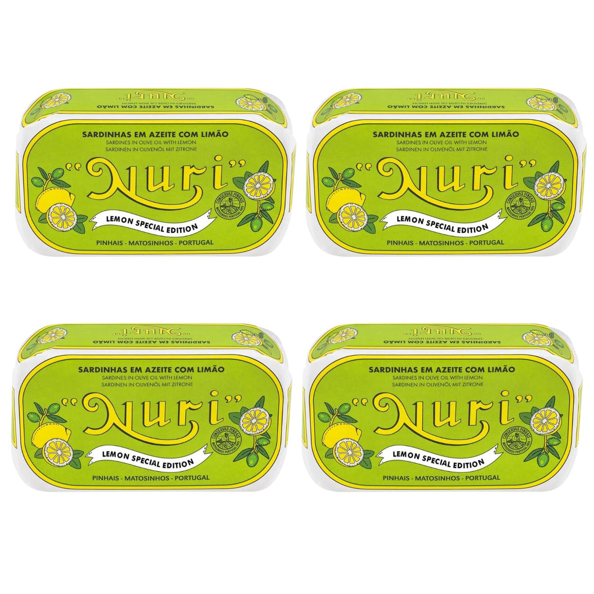 NURI Portuguese sardines in olive oil and lemon in a gift-ready 4-pack