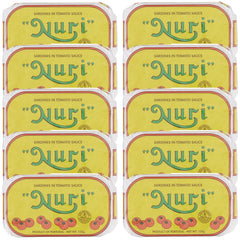 Nuri Portuguese sardines in tomato sauce front view can, ready for quick meals.