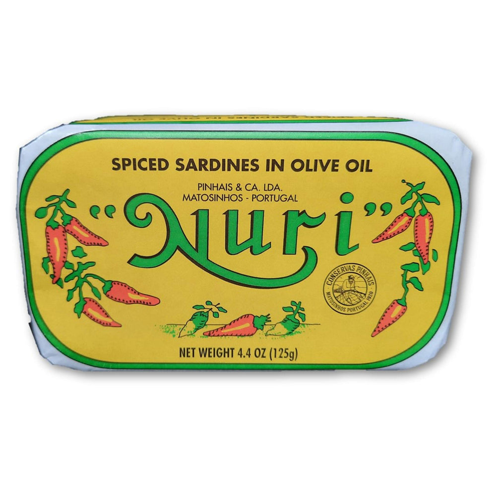 Nuri sardines 4-pack packaging front, premium artisanal quality.