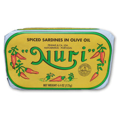 Nuri sardines 4-pack packaging front, premium artisanal quality.