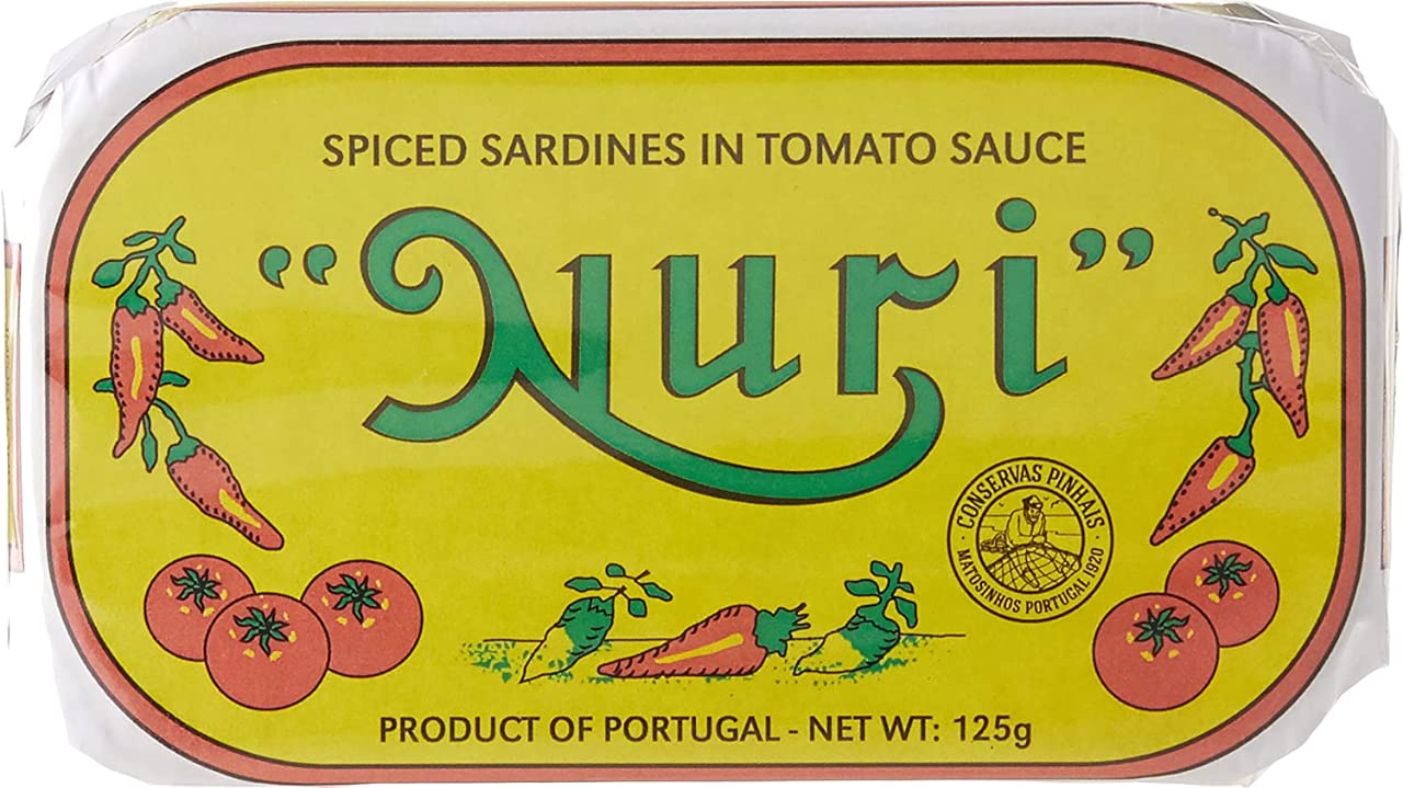 Nuri sardines nutrition label on the can, emphasizing transparency and quality.