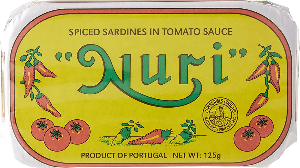 Nuri sardines nutrition label on the can, emphasizing transparency and quality.