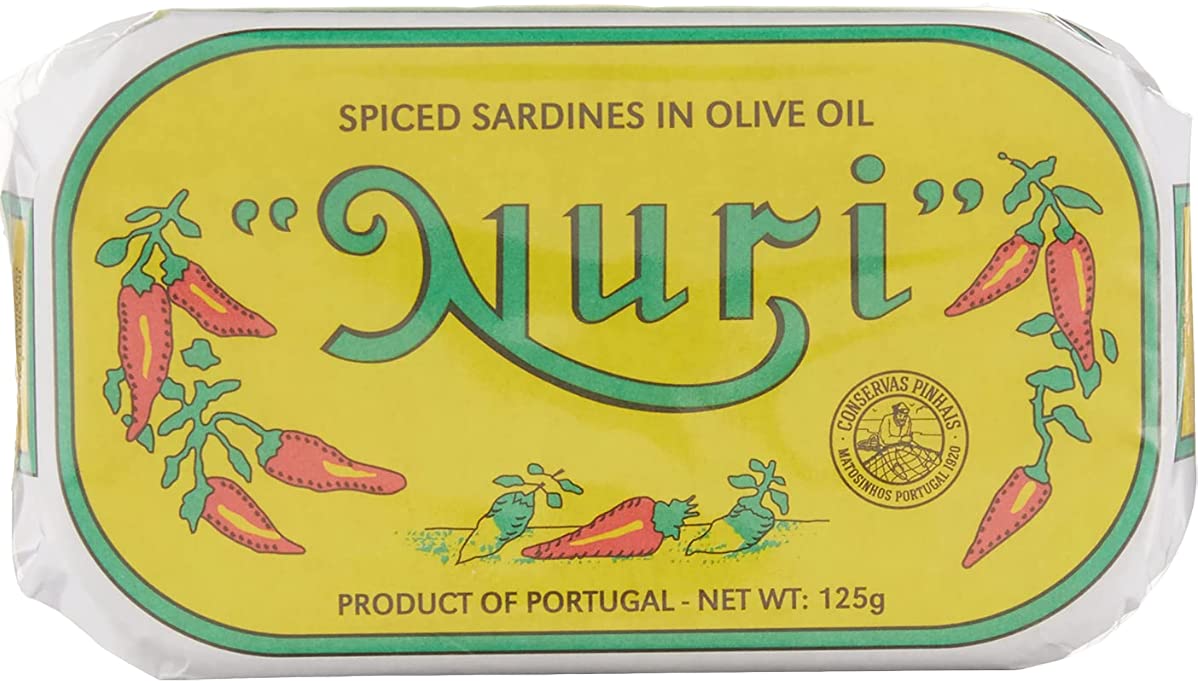 Nuri spiced sardines with Mediterranean flavors for salads or tapas