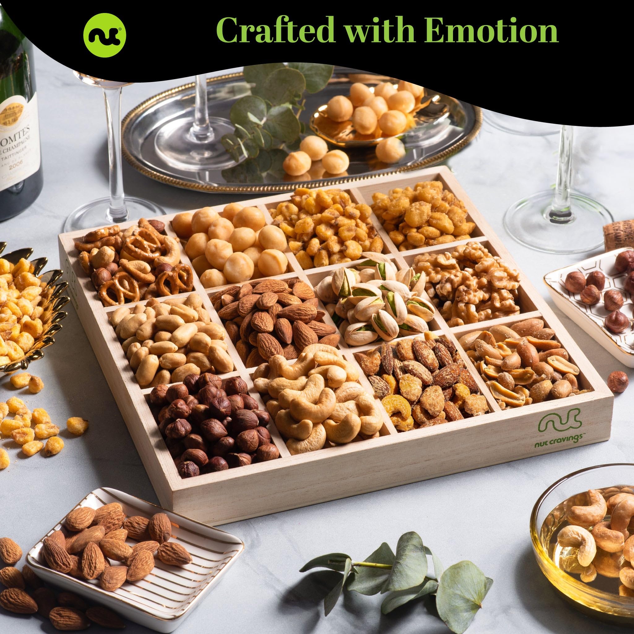 Nut Cravings 12-nut signature collection shown for sharing at gatherings