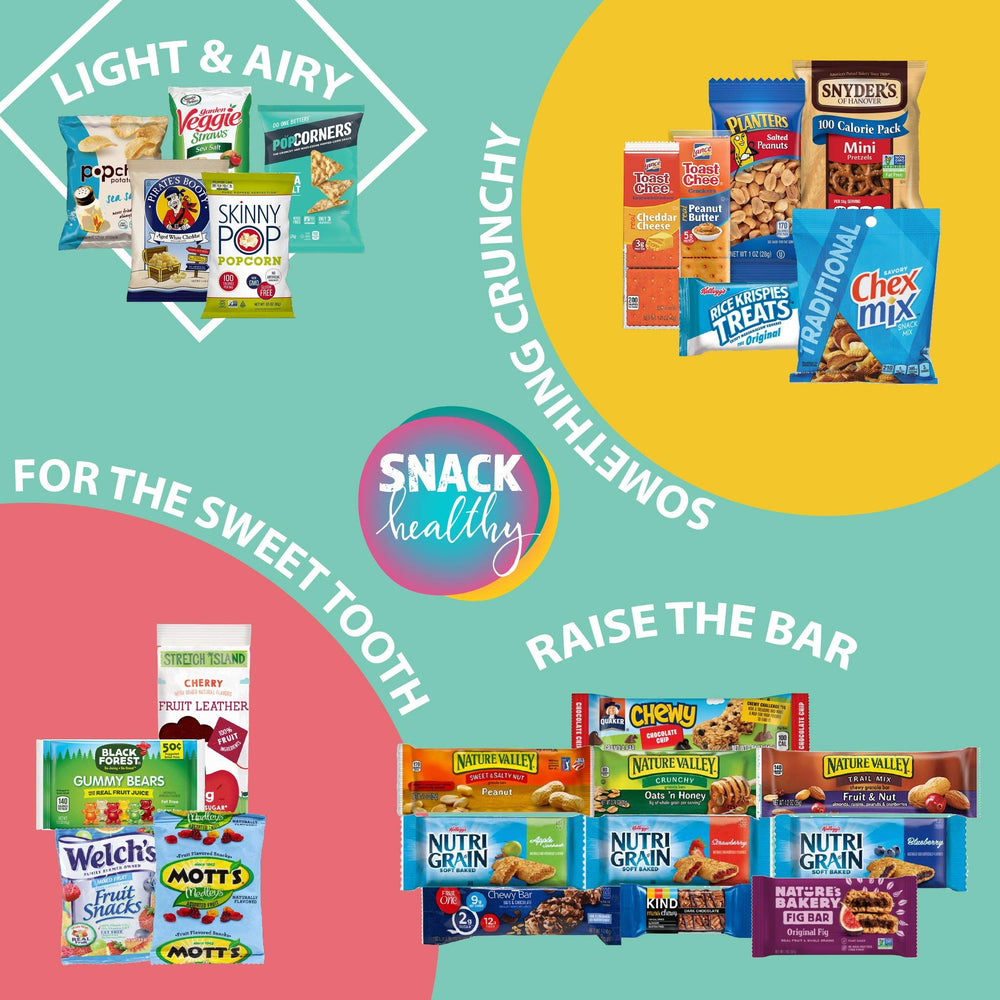 Nut Cravings Contents View shows diverse snacks inside the gift box