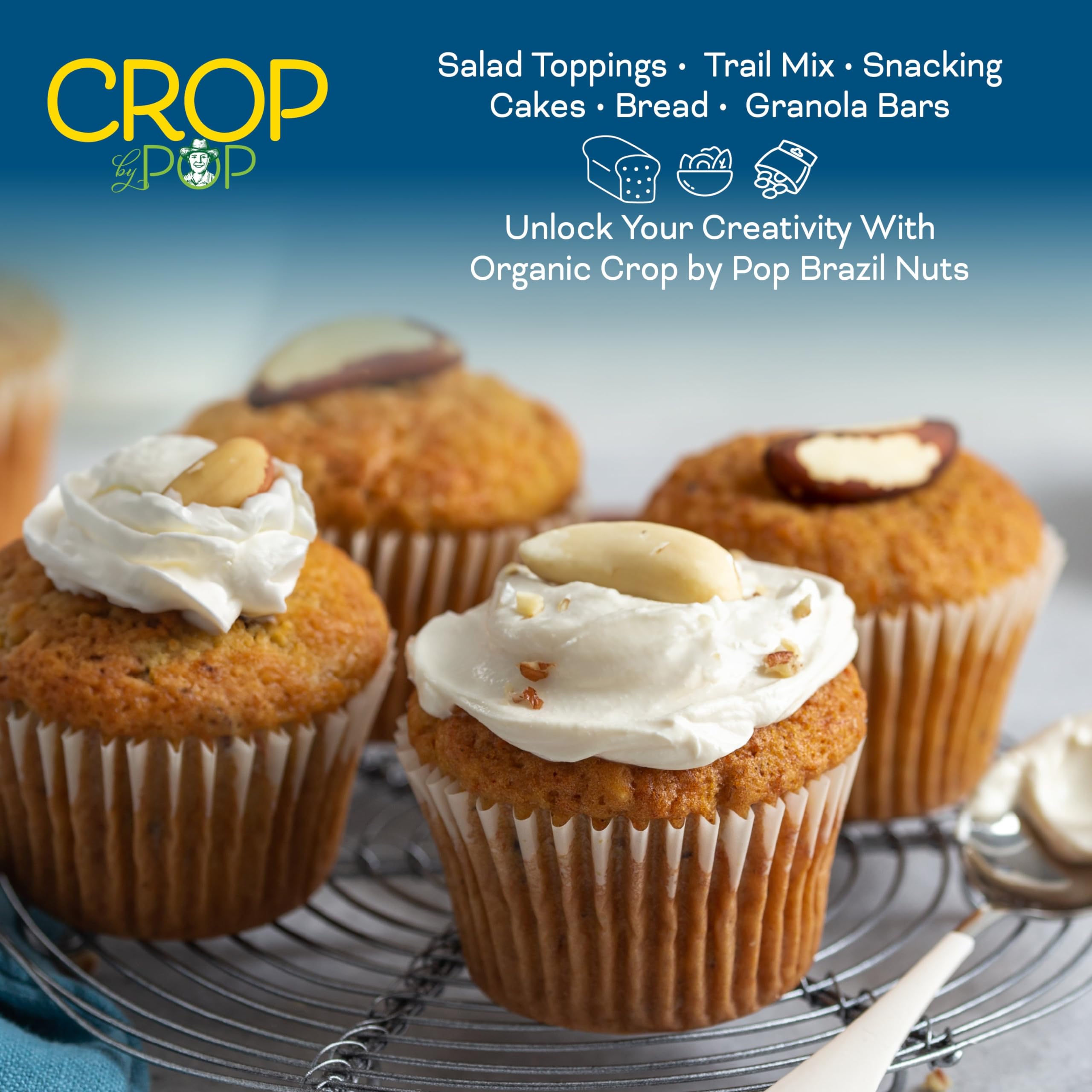 Nut Cravings CROP BY POP Brazil nuts close-up highlights rich texture.