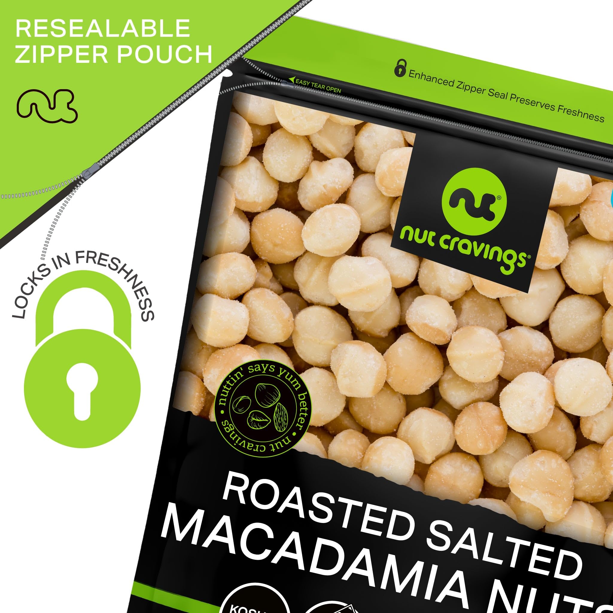 Nut Cravings crunchy macadamia snack 16oz: perfect for on-the-go snacking.