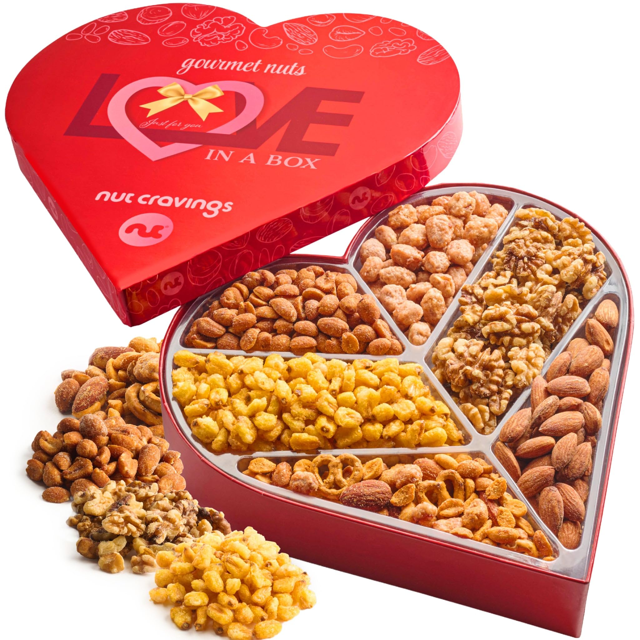 Nut Cravings Easter heart gift tray with mixed nuts for sharing