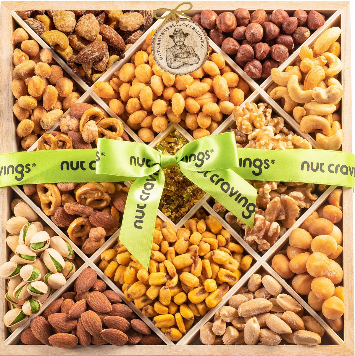 Nut Cravings Easter mixed nuts gift basket for festive sharing.