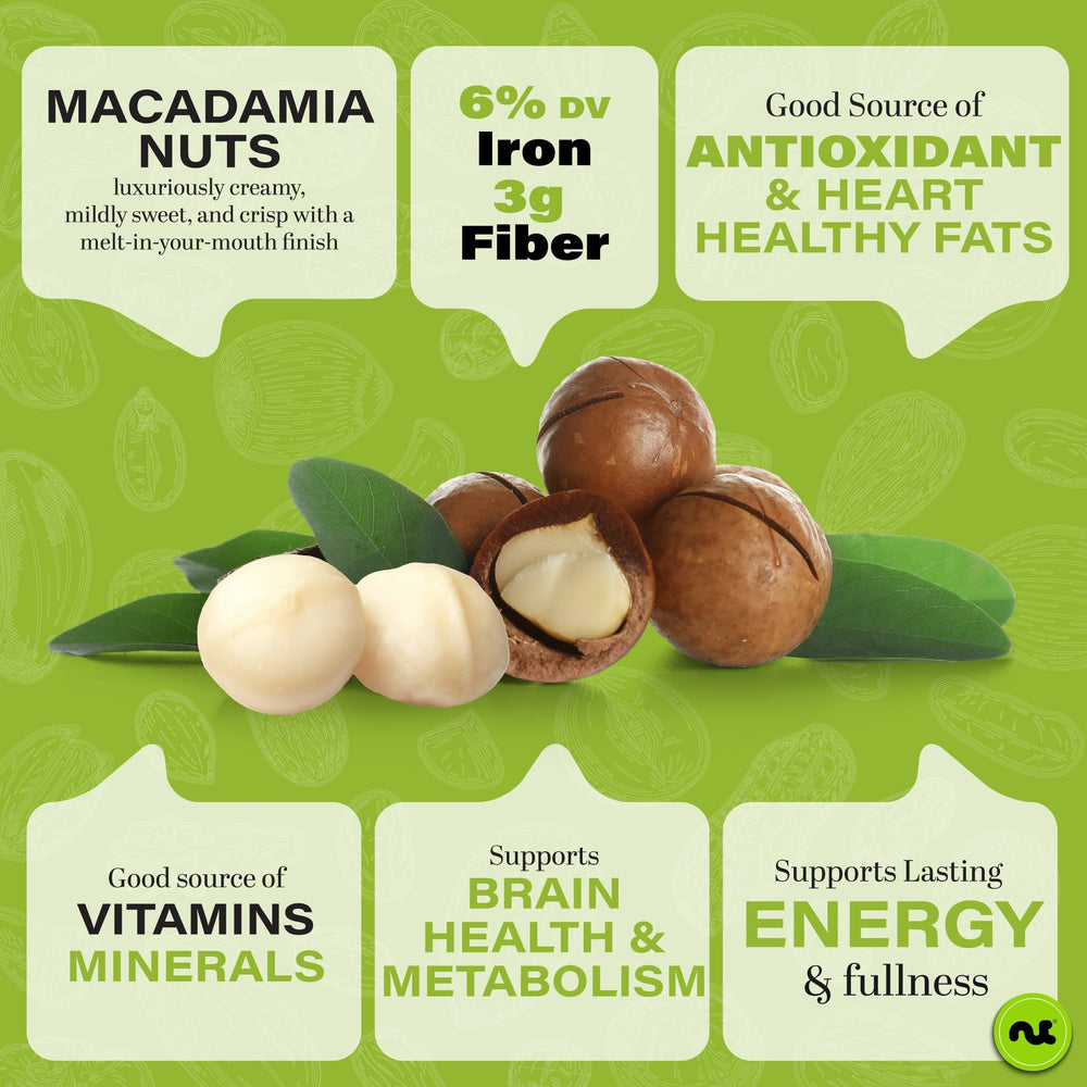 Nut Cravings farm-picked macadamias packed in New York for quality.