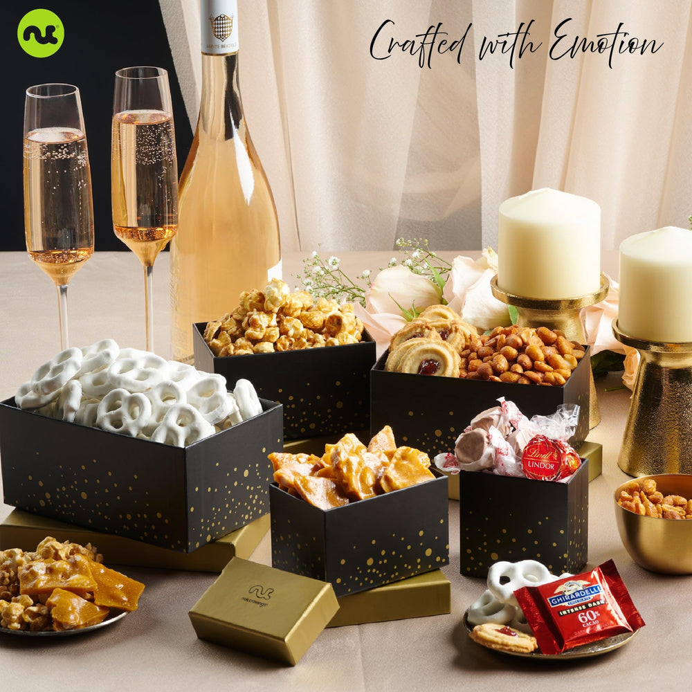 Nut Cravings Ghirardelli chocolate, indulgent centerpiece in gift tower