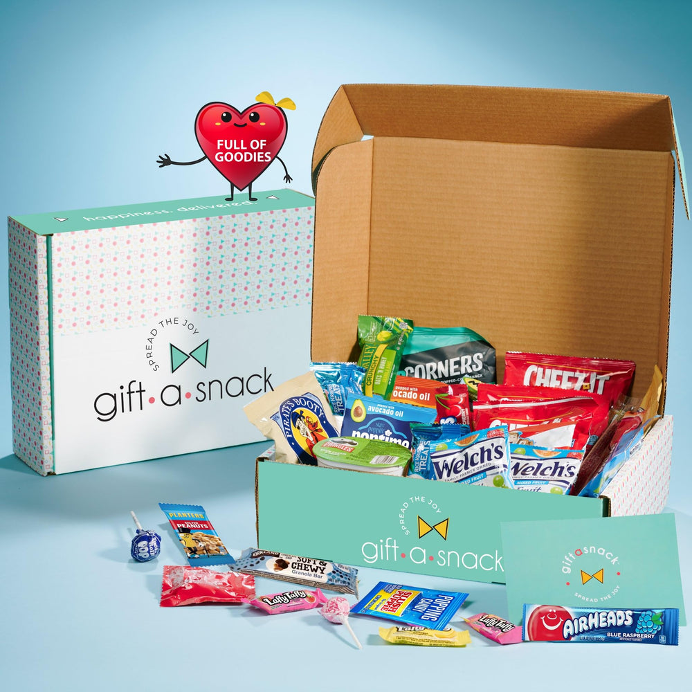 Gift A Snack assortment close-up showing granola bars and bites
