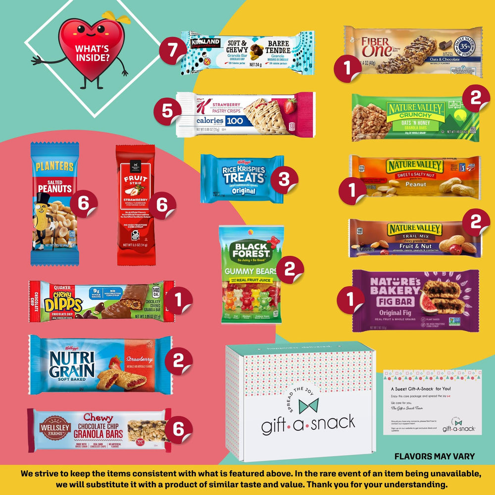 Gift A Snack box with greeting card displayed for gifting