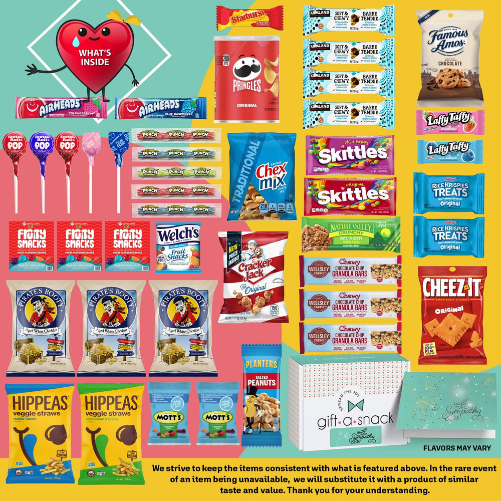 Nut Cravings Gift A Snack greeting card included for a heartfelt condolence note