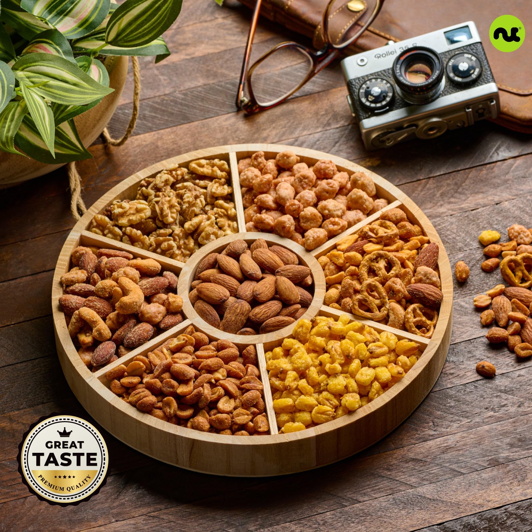 Nut Cravings green and black ribbon gift presentation adds a premium touch
