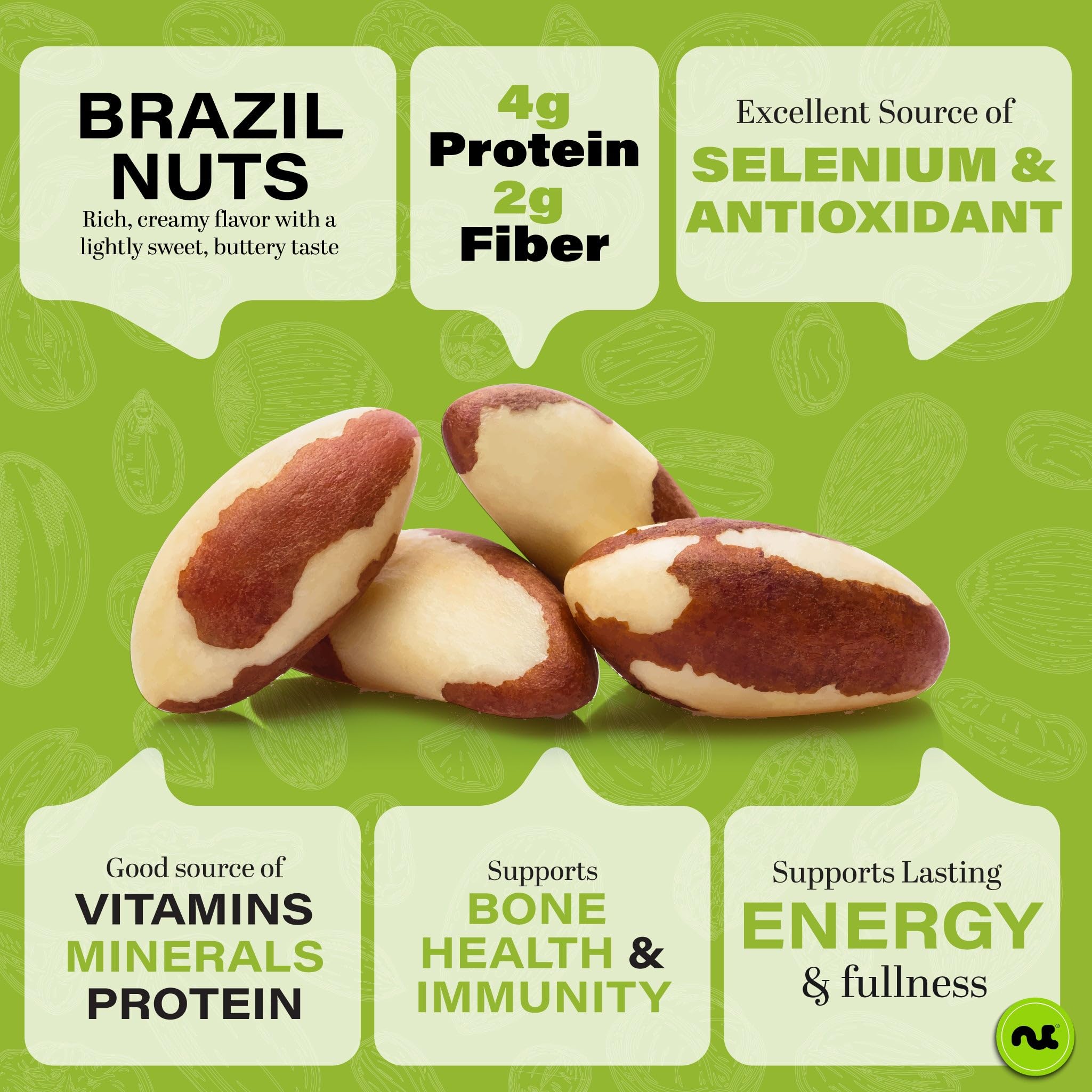 Nut Cravings kosher-certified Brazil nuts, a reliable healthy snack option.