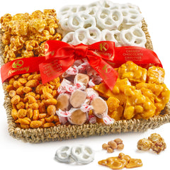 KREMERY Easter pretzels in a festive gift basket, perfect for celebrations.