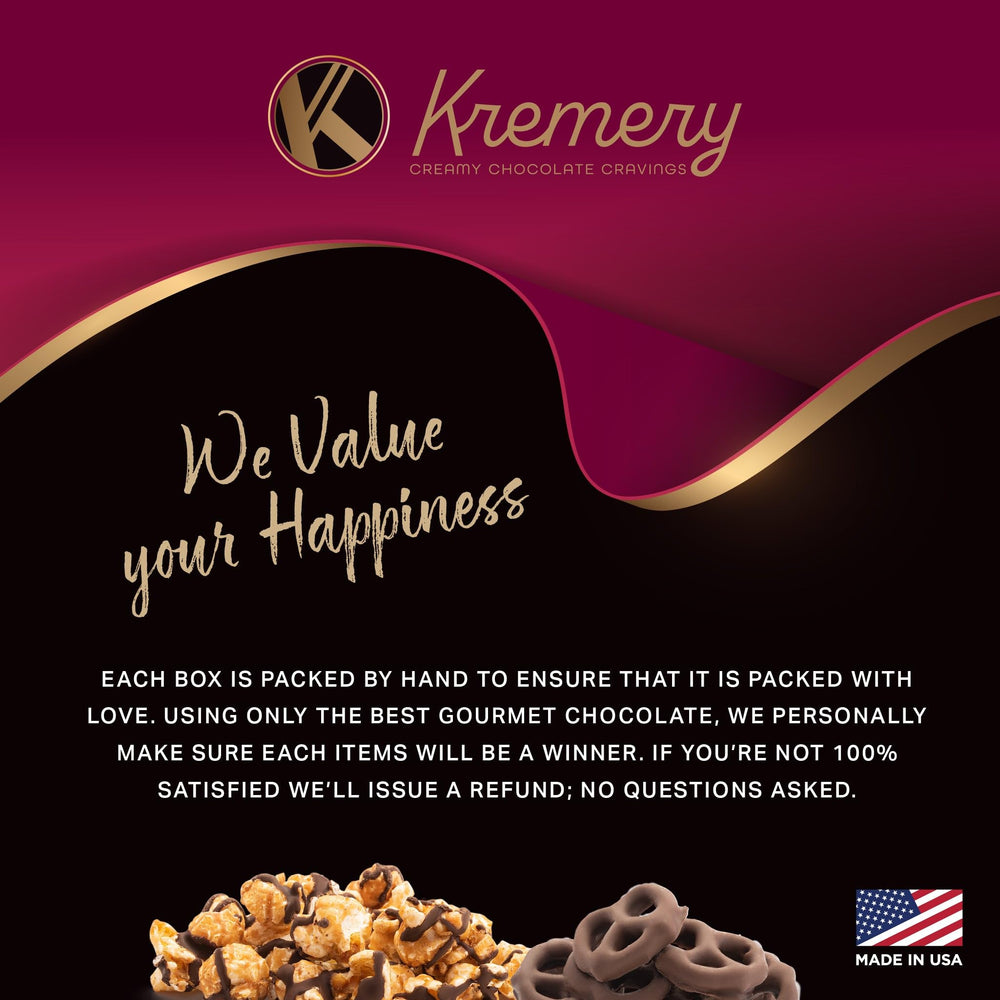 Nut Cravings KREMERY Ghirardelli squares display, premium chocolate indulgence for celebrations.