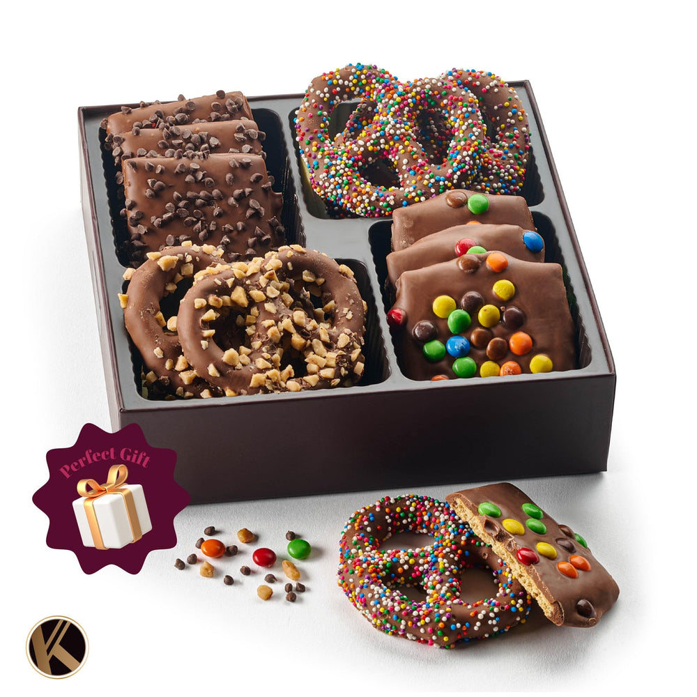 Nut Cravings KREMERY gift box with elegant gold ribbon.