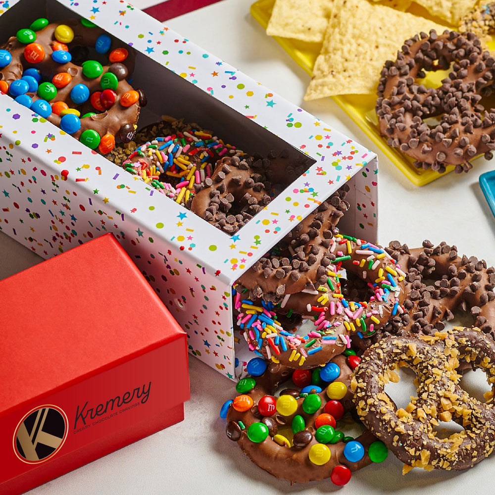 Nut Cravings KREMERY gift box closeup shows ready to gift packaging